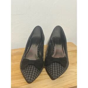 Metaphor houndstooth fabric heels with bow - Size 11M